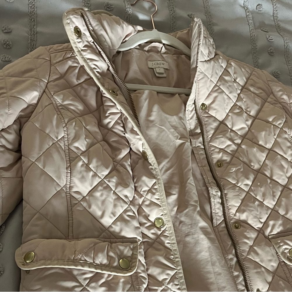 J Crew Cream Quilted Jacket Size Small